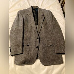 Vintage 100% will gray herringbone suit coat 40R